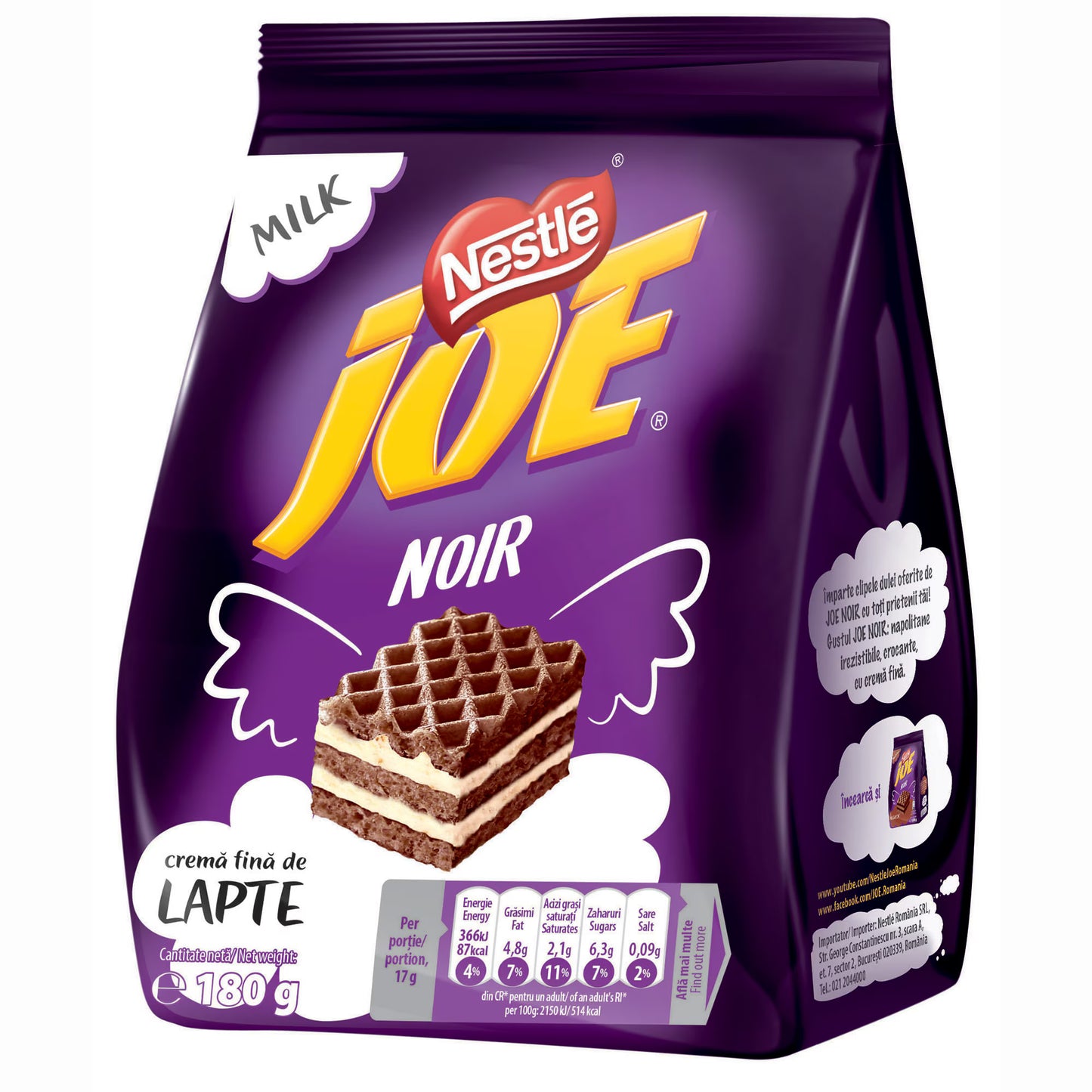 Joe Napolitane Noir Lapte 160g